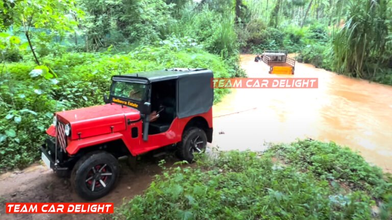 Stuck Mahindra Bolero Pick-up Truck Got Rescued by this Jeep!